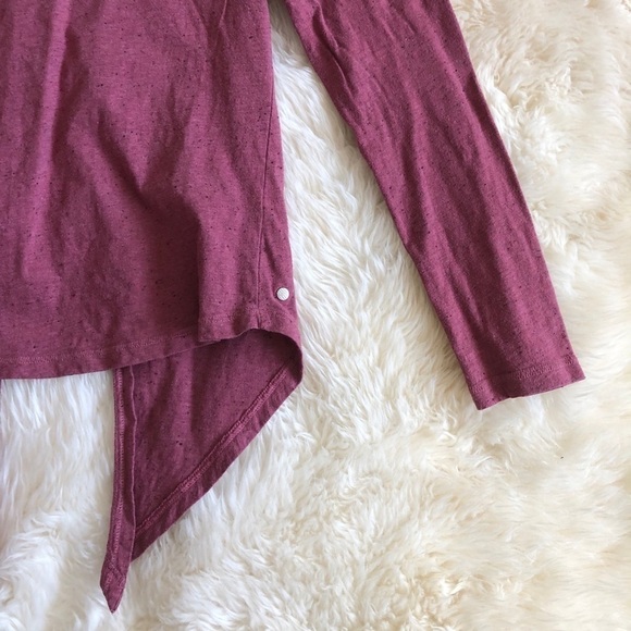 Z By Zella Scoop Neck Tie Back Tee Burgundy Top M - Picture 3 of 8